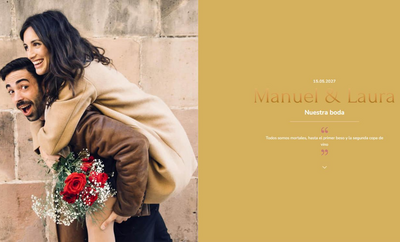 Plantilla Magnolias Gold de invitación de boda